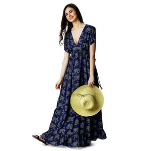 ❌SOLD eShakti 1X Wayward Fancies ELEPHANT Maxi Dress ELEPHANT Empire Waist